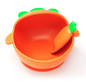 Children's Carrot Bowl Spoon Food Grade Mother and Baby Suction Cup Eating Complementary Food Bow - Product Image 5