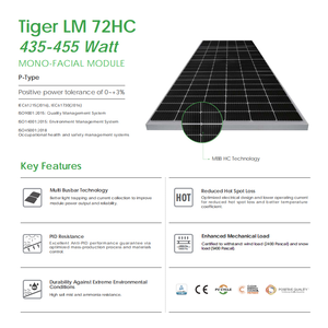 Jinko Tiger Pro Mono MBB Pv Paneles <span class=keywords><strong>455W</strong></span> 445W 450Watt jinko Placa solar 430W 435W jinko 72HC 440W - Product Image 2