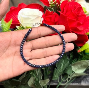 Bracelet perlé à facettes Royal Indigo Twilight, élégant, inspiré du cristal bleu foncé, bijoux faits à la main, cadeau pour femmes et filles - Product Image 3