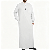 Robe Abaya en coton pour hommes musulmans, couleur unie, décontractée, respirante, avec ceinture, robe longue, style Dubaï, vêtements arabes grande taille