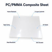 Feuille composite PC PMMA, stratifié polycarbonate acrylique, résistant aux chocs, couvercle de machine, fenêtre optique transparente