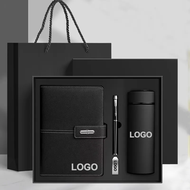 Çalışan ofis hediyeleri yönetici için özel promosyon ürünleri adam için kalem kurumsal iş hediye seti ile A5 notebooklar setleri