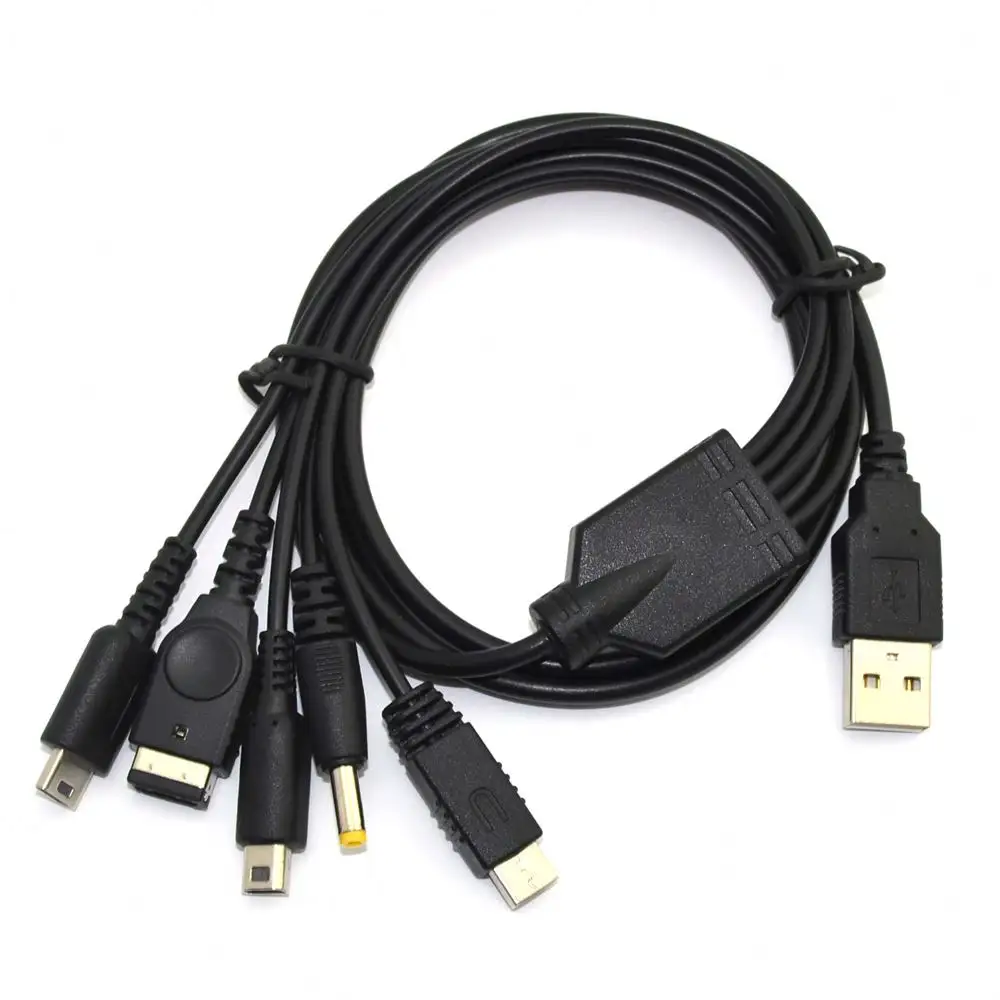 5 в 1, USB-кабель для зарядки, шнуры для PSP, WIIU, GBA, для игровой консоли SP