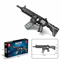 Bloques de Construcción Militares M416, Pistola de Juguete Educativa Ensamblable, Modelo MOC Compatible, Juguete de Construcción con Diseño Electrónico, ABS