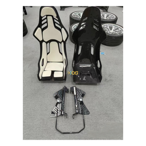 Sièges de course automobile réglables, blancs, inclinables, sièges baquet universels, sièges sport en fibre de carbone/fibre de verre - Product Image 1