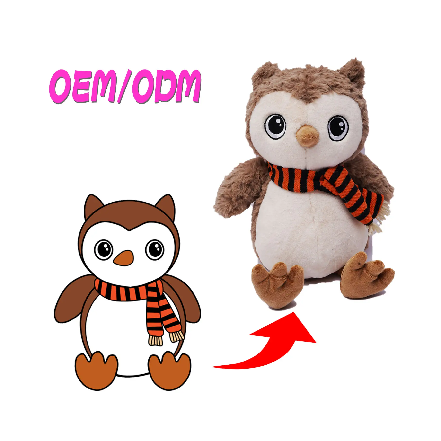 New mềm đồ chơi sang trọng Owl đồ chơi sang trọng động vật hoang dã loạt mô phỏng Owl trang trí nội thất xuất khẩu Tie khăn Owl trang trí nội thất búp bê mềm đồ chơi trẻ em