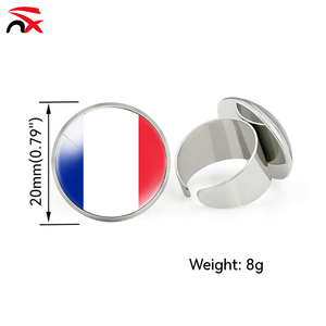 2026 Football Fan European Countries National <strong>Flags</strong> Metal Rings with Adjustable Openings Promotional Gift - Product Image 1