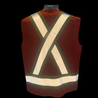 Gilet de sécurité haute visibilité de classe 2, robuste, avec fermeture éclair sur le devant, multi-poches, réfléchissant, à dos en X, pour les travailleurs routiers