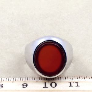 Bague élégante en argent sterling 925 pour homme avec agate rouge, accessoire de bijouterie - Product Image 3