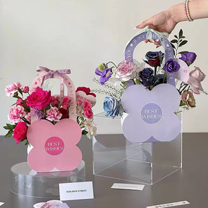 Scatola per Bouquet di Fiori Fai-da-Te per la Festa della Mamma, Confezione Regalo Biodegradabile con Illustrazioni Fatte a Mano e Lacci - Product Image 3