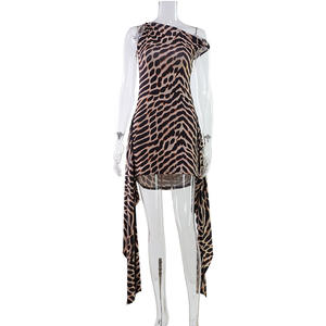 วิวิบลูค Z0203DS04 ชุดเดรสฤดูร้อนผู้หญิงใหม่ เซ็กซี่ แขนกุด พิมพ์ลาย ริบบิ้นแบบไม่สมมาตร ชุดปาร์ตี้ ชุดเดรสเข้ารูปเซ็กซี่สำหรับออกงานกลางคืน - Product Image 2