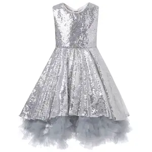 Großhandel von Neuer Produkt ärmellos glitzernd Pailletten weiche Spitze Prinzessinnenkleid für Mädchen