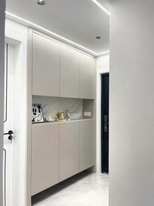 Modern Custom Solid Wood Waterproof <b>Shoe</b> Cabinet with Seat for Living Room Hotel Apartment or Entryway Wall Home Furniture - Product Image 4