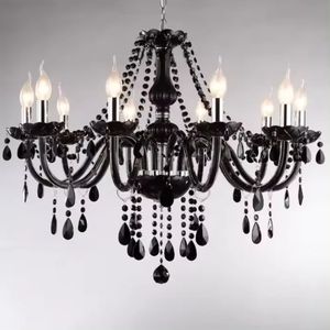 โคมไฟตกแต่งสไตล์ยุโรป4ชั้นโคมไฟแก้วคริสตัลสีควันสีดำโคมไฟระย้าสไตล์นอร์ดิก - Product Image 6