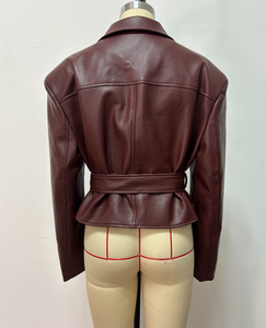 <span class=keywords><strong>Chaqueta</strong></span> de Motociclista de Manga Larga con Cinturón, Estilo Casual de Otoño, Nueva Moda de Bliberry - Product Image 3