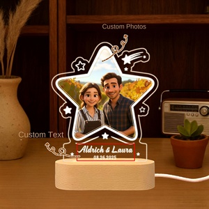 CJH Cadeaux Personnalisés Couple Romantique LED Veilleuse <span class=keywords><strong>Pixar</strong></span> Style Exclusif Commémoratif Maison Chambre Décoration Bienvenue Photo Cadeau - Product Image 5