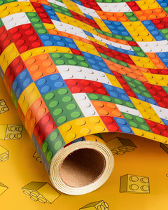 Colorful <b>building</b> <b>block</b> pattern gift wrapping paper double sided printed children gift wrapping paper customizable - Product Image 1