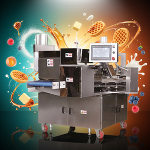 Machine à gaufres automatique en acier inoxydable et four de cuisson pour la fabrication de cornets de crème glacée, haute capacité 1000 pièces/heure - Product Image 1