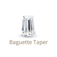 Xingyue Gems Batu Moissanite Buatan Laboratorium Harga Grosir Kustom GRA VVS Potongan Baguette Taper Half Moon Batu Lepas Tingkat Refraktif Tinggi