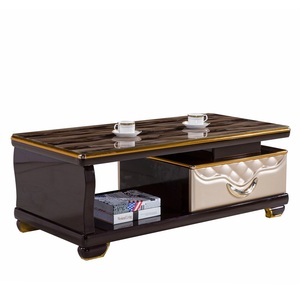 Design classico quadrato in mdf lucido <span class=keywords><strong>moderno</strong></span> <span class=keywords><strong>angolo</strong></span> da tè in legno con centro di stoccaggio tavolino in vetro mdf in legno - Product Image 3