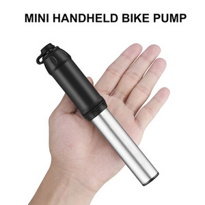 Pompe à vélo Yueli, pompe à air portable avec adaptateur pour valve française, accessoires de cyclisme, noir et argent - Product Image 2