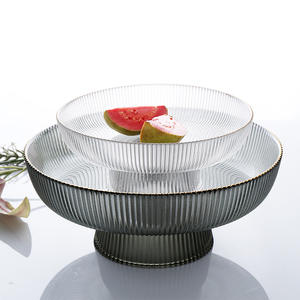 Plato de aperitivos de cristal para el hogar de estilo europeo japonés, plato de postre de fruta de pie alto para técnica de esmalte de Color de té para sala de estar - Product Image 4
