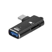 Lector de Tarjetas OTG USB-C 2 en 1 con Interfaz USB 3.0 y Ranura para Tarjetas TF para Móviles, Laptops, Tablets, Ratones, Teclados, SSD y Memorias USB
