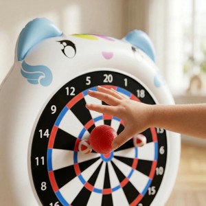 <b>Inflatable</b> Floating Dart Board <b>Game</b>, 51" Giant Cat Themed Soccer Darts Target for Kids, Indoor Outdoor Pool Party Toy - Product Image 5