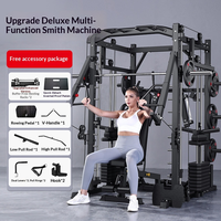 Máquina Smith Multifuncional Comercial FRS con Rack de Potencia, Doble Torre de Pesas, Sistema de Prensa de Piernas para Gimnasio en Casa, Entrenador Funcional 800KG