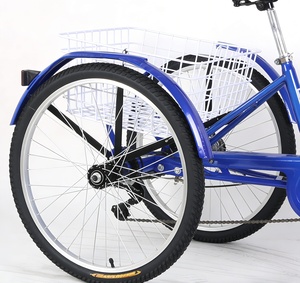 Tricycle à pédales électrique à assistance électrique 7 vitesses 24 pouces, capacité de charge de 300 kg, tricycle de transport robuste, cadre en acier à haute teneur en carbone épaissi - Product Image 4