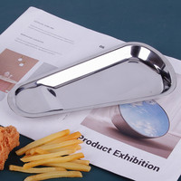Plateau en acier inoxydable 304, plat en forme d'éventail, repose-cuillère, pinces à nourriture, pinces de buffet dorées, porte-couverts, assiette, compatible micro-ondes