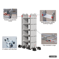 Échelle industrielle de sécurité pour la maison, en aluminium, extensible flexible, 6 mètres, type A