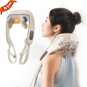 Cordless Shiatsu Kneading Neck Massager with Heating Function Electric Massagers for Neck Back Shoulder Waist Leg and Feet