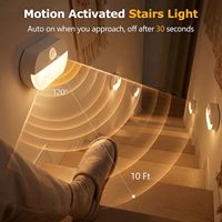 Lumière de nuit pour escalier intérieur avec détecteur de mouvement, lumière de placard activée automatiquement, lumière de nuit LED portable sans fil pour la maison