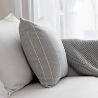 Innermor Style moderne nordique 18 "x 18" taie d'oreiller carrée en lin surdimensionnée housses de coussin solides pour la maison hôpital hôtel utilisation