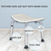 Chaise de douche pliable en alliage d'aluminium, antidérapante, design démontable, pour l'exercice et la rééducation