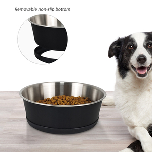 Mangkuk Anjing Stainless Steel untuk Makanan dan Air, Alas Karet Anti Selip, Tahan Karat, Mangkuk Anjing Logam Ekstra Tebal untuk Anjing Ukuran Sedang - Product Image 2