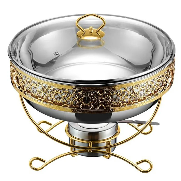 Wholesale Hotel Restaurant 3.5L/4L Stainless Steel Silver Gold Chaffing Dish Set Buffet Food Warmer Chafing Dish