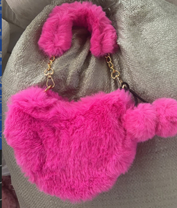 Hot Sales Wholesale Cute Red Heart Plush Handbag for Girls With Chain Strap OEM/ODM Crossbody <b>Bag</b> Handbags - Product Image 2