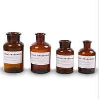 Bouteille en verre cylindrique de 500 ml et 1000 ml pour diffuseur à bâtonnets, avec bâtonnets en rotin et coffret cadeau, pour huiles essentielles aromatiques - Vente en gros