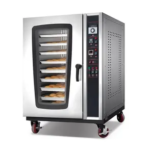 Forno elettrico commerciale a convezione industriale in acciaio inox aria calda 5 8 10 vassoi singolo vetro forno porta Gas 1100