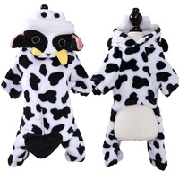 Vêtements pour chiens en polaire corail épaisse et chaude pour l'automne et l'hiver, motif animalier, costume pour chiot, vêtements pour animaux de compagnie pour Teddy, chats et chiens