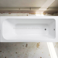 Baignoire adulte blanche écologique portative de surface solide acrylique autoportante avec des accoudoirs pour le trempage d'intérieur