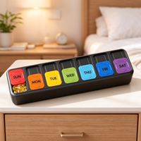 Boîte à pilules étanche avec couvercle coulissant, compartiment 7 jours, idéale pour le voyage et le camping, organisateur de pilules rechargeable en gros