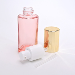 ขวดน้ำไฮดราเอสเซนส์สีชมพูขนาด100มล. ผลิตภัณฑ์ดูแลผิวขวดแก้วทรงตรงแบบอิมัลชันปั๊มแรงดันขวดครีมปิดผนึกขวดปั๊มสเปรย์ - Product Image 4