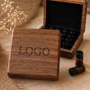 Caja de Almacenamiento de Aceites Esenciales de Madera de Vietnam, Estuche Rectangular Portátil de Nogal para Botellas de Aromaterapia de 1 ml - Product Image 4