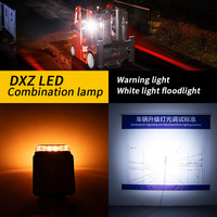 Feu de travail carré à LED pour chariot élévateur avec barre d'avertissement ambre, lampe antibrouillard robuste pour tracteur, excavatrice, SUV, camion