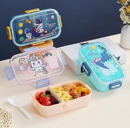 Direct Factory Wholesales PP plastic cartoon Unicorn designs kids school bento food container lunch box for toddler students
