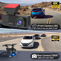 Caméra embarquée intelligente 4K+2K haute résolution avec ADAS, BSD, LCA, moniteur de stationnement, WiFi, GPS, capteur G, double objectif, boîte noire de voiture, garantie 1 an