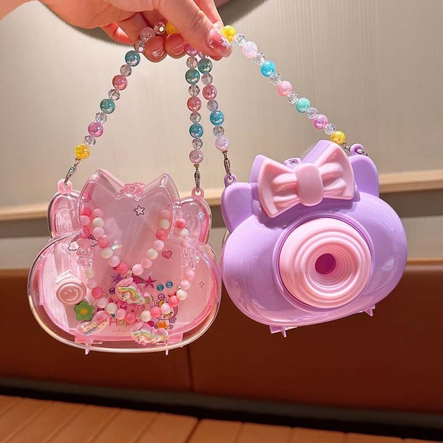 Creative Camera Backpack Kids Jewelry Set, Princess Necklace Hair Clip Earrings Combo Accessories, Kindergarten Gift for Girls